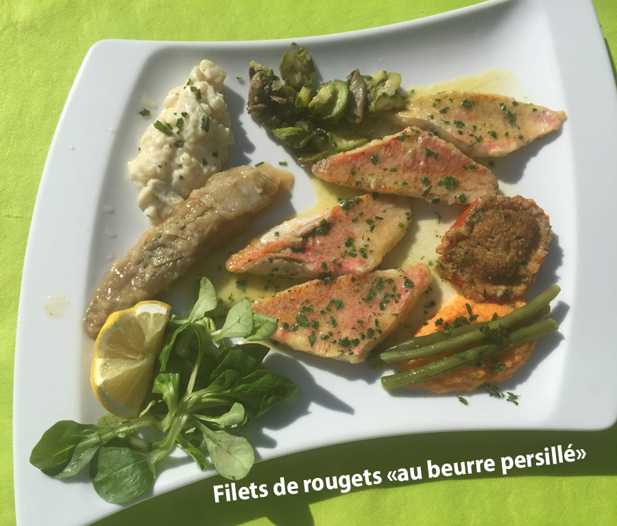 Filets de rougets «au beurre persillé»