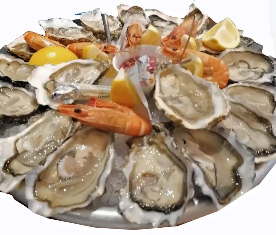 BAR MARIN le plateau d'huitres et le tourteau rue grimadi Nice