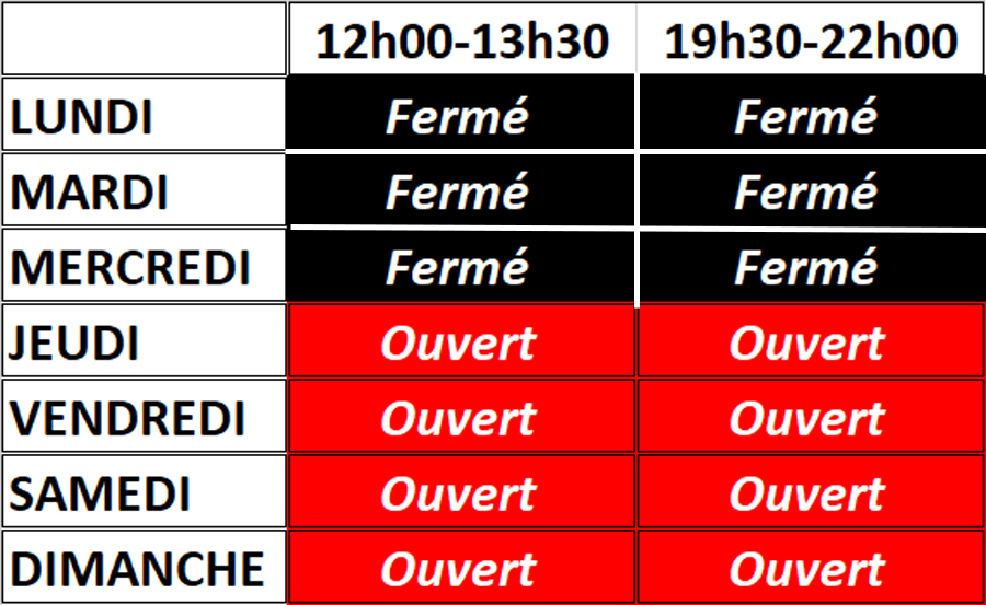L'ATELIER NICE OUVERTURE-FERMETURE