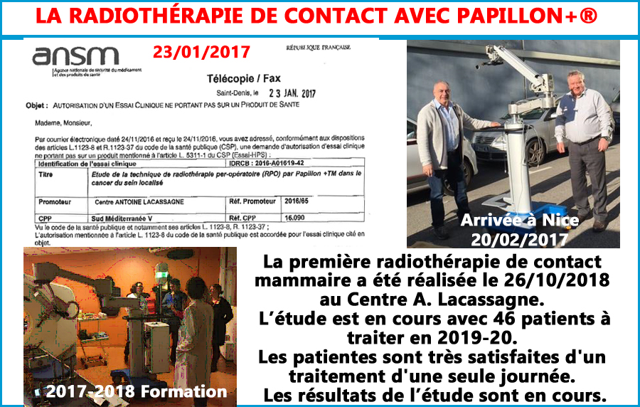 Radiothérapie de contact, pour le cancer du sein avec PAPILLON +une première mondiale le 26 octobre 2018