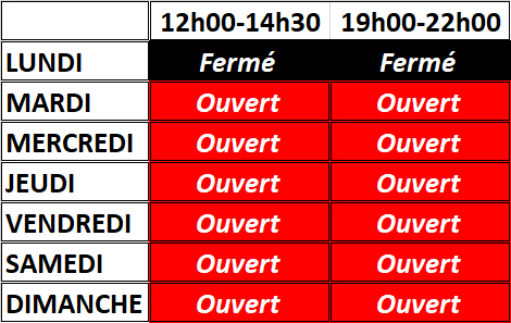 CASARELLA LES HORAIRES