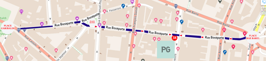 RUE BONAPARTE NICE PALAIS GOURMAND PLAN