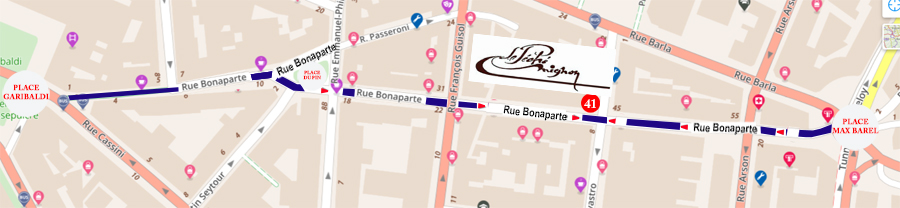 RUE BONAPARTE NICE PÉCHÉ MIGNON PLAN