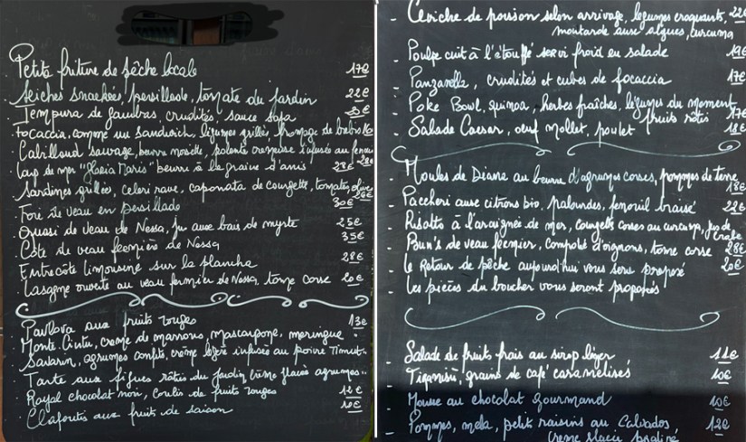 Stella Mare Les ardoises du jour