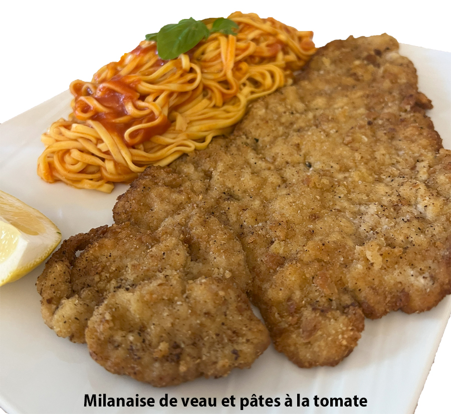 META E MAETA MILANAISE DE VEAU ET PÂTES