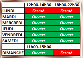 horaires ouverture
bistrot de jan