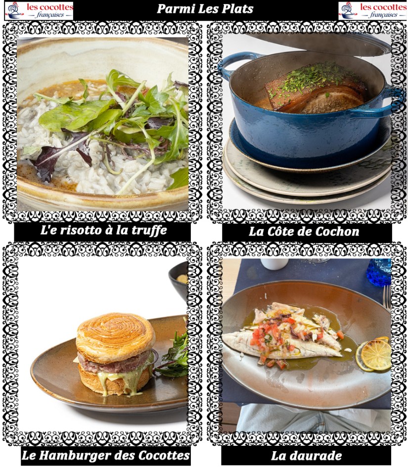 Les Cocottes Françaises les plats